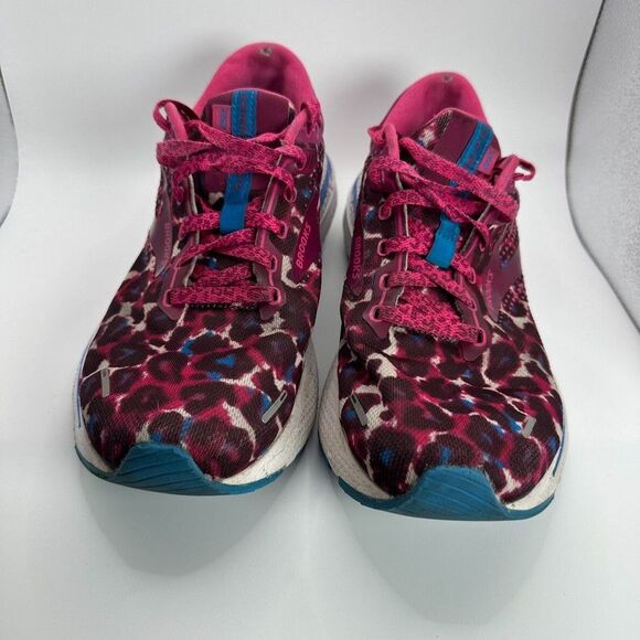 Brooks Adrenaline GTS 22 Shoes Womens Size 10 B Pink Cheetah Print Running - Picture 3 of 12